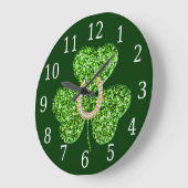 Shamrock And Horseshoe Clock Große Wanduhr (Winkel)