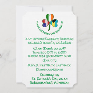 Shamrock Bahamianische Irland USA-Flaggen Einladung