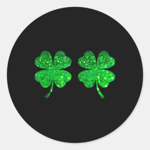 Shamrock-Brust Irische S Brustwarzen Glücklicher S Runder Aufkleber