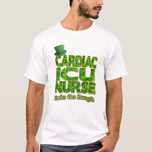 Shamrock Cardiac ICU Nurse T-Shirt (Vorderseite)