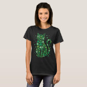 Shamrock Cat St Patricks Day Funny Irish Cats T-Shirt (Vorne ganz)