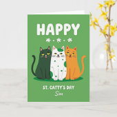 Shamrock Cats Happy Sons Day Card Karte (Gelbe Blume)