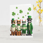 Shamrock Cats Pattern Holiday Card Karte (Gelbe Blume)