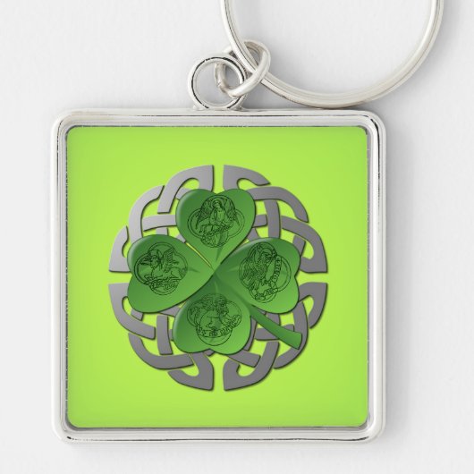Shamrock – Celtic Knot – 4 Evangelists Schlüsselanhänger (Vorne)