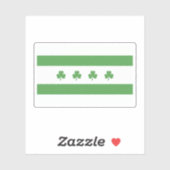 Shamrock Chicago Flag Aufkleber (Blatt)