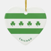 Shamrock Chicago Flag Keramik Ornament (Vorne)