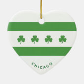 Shamrock Chicago Flag Keramik Ornament (Hinten)
