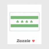 Shamrock Chicago-Flagge Aufkleber (Blatt)