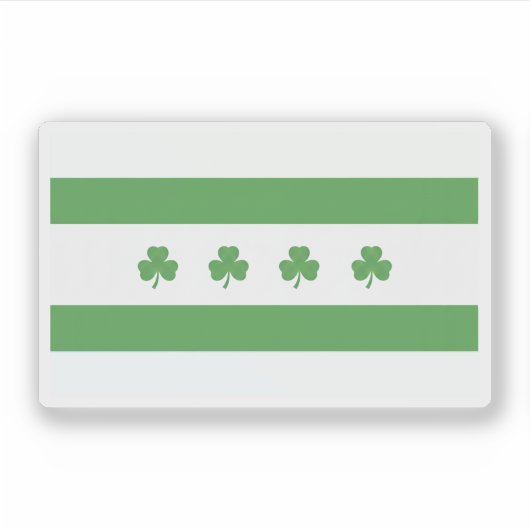 Shamrock Chicago-Flagge Aufkleber (Vorderseite)