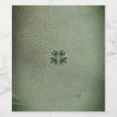 Shamrock Colover  St.Patrick`s Day Green Leather  Weinetikett (Einzelnes Label)