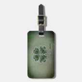Shamrock Colover St.Patrick`s Day Grüne Ledertasch Gepäckanhänger (Vorderseite vertikal)