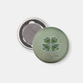 Shamrock Colover St.Patrick`s Day Grüne Ledertasch Magnet (Vorderseite/Rückseite)