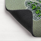 Shamrock Colover St.Patrick`s Day Grüne Ledertasch Mousepad (Ecke)
