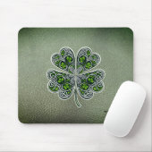 Shamrock Colover St.Patrick`s Day Grüne Ledertasch Mousepad (Mit Mouse)