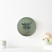 Shamrock Colover St.Patrick`s Day Grüne Ledertasch Runde Wanduhr (Zuhause)