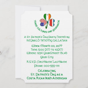 Shamrock Costa Rica Irland USA Personalisierter Te Einladung