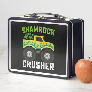 Shamrock Crusher Monster Truck St. Patrick's Tag Metall Brotdose