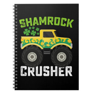 Shamrock Crusher Monster Truck St. Patrick's Tag Notizblock