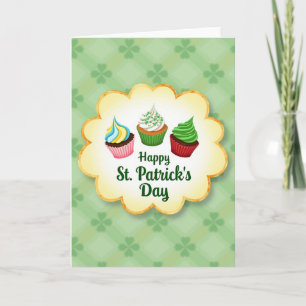 Shamrock-Cupcake-St.-Patricks-Karte Karte
