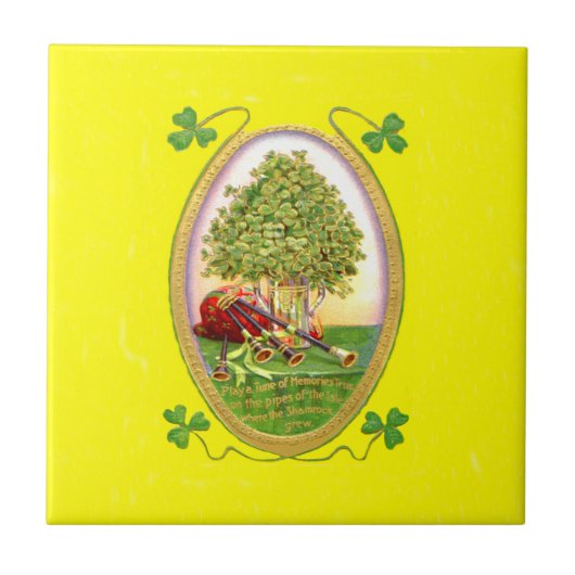 Shamrock Dudelsack Gold Grün Fliese (Vorderseite)
