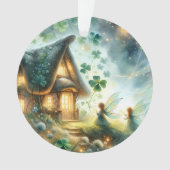 Shamrock Fairy Cottage Glow Ornament (Vorderseite)