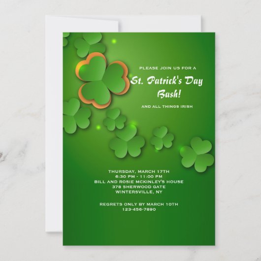 Shamrock Flurry Einladung (Vorderseite)