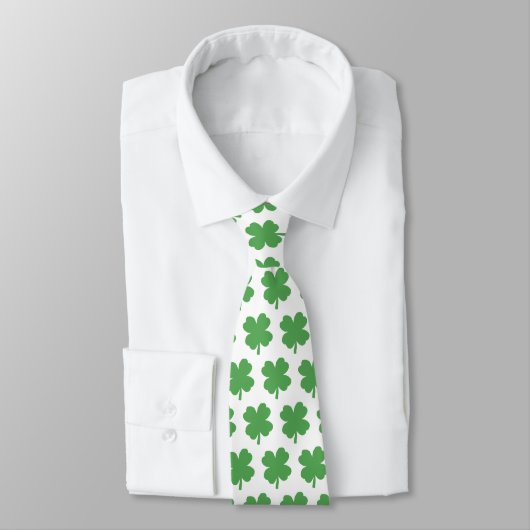 Shamrock Four Leaf Clover Pattern Krawatte (Gebunden)