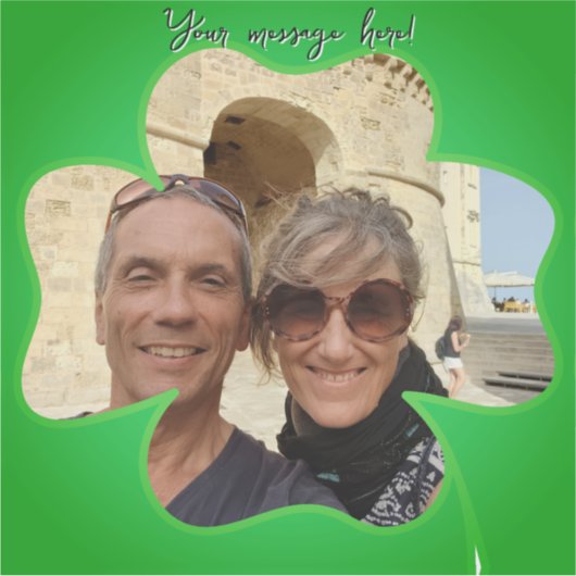 Shamrock Frame + Photo & Text Aufkleber (Vorderseite)