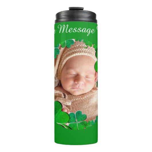 Shamrock Frame w/Photo Thermosbecher (Vorderseite)