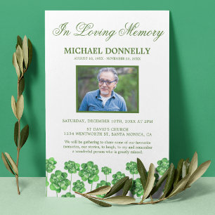 Shamrock Funeral   Feier-des-Lebens-Foto Einladung