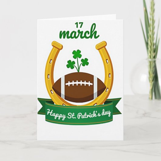 Shamrock-Fußball-St.-Patricks-Karte Karte (Vorderseite)