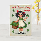 Shamrock Girl Vintage Style Card Karte (Gelbe Blume)