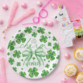 Shamrock Green Bow Lucky Charm 1st Birthday Pappteller (Party)