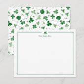 Shamrock Green Personal Note Card Mitteilungskarte (Vorne/Hinten)