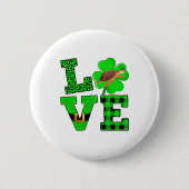 Shamrock Green Plaid Love Sea Turtle St Patrick'S Button (Vorderseite)