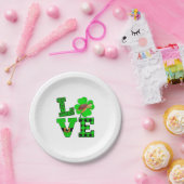 Shamrock Green Plaid Love Sea Turtle St Patrick'S Pappteller (Party)