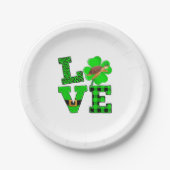 Shamrock Green Plaid Love Sea Turtle St Patrick'S Pappteller (Vorderseite)
