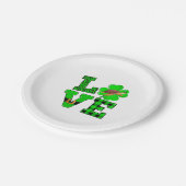 Shamrock Green Plaid Love Sea Turtle St Patrick'S Pappteller (Schrägansicht)