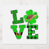 Shamrock Green Plaid Love Sea Turtle St Patrick'S Schaumweinetikett (Einzelnes Label)