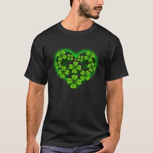 Shamrock Heart Green C St Patricks Day Boy Girl T-Shirt (Vorderseite)