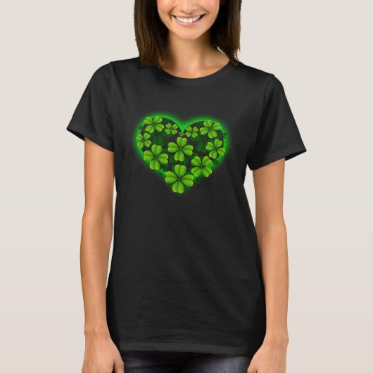 Shamrock Heart Green C St Patricks Day Boy Girl T-Shirt (Vorderseite)