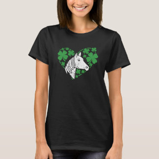 Shamrock Heart Horse C St Patricks Day Irish Love  T-Shirt