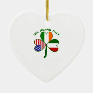 Shamrock Italien USA Irisch Keramik Ornament