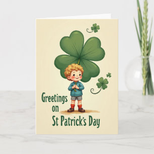 Shamrock-Jungen-Grußkarte Karte