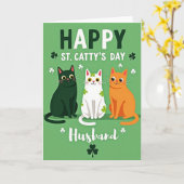Shamrock-Katzen-Ehemann-Karte Karte (Gelbe Blume)