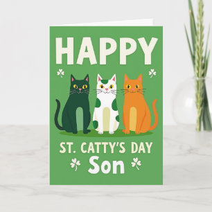 Shamrock-Katzen Frohes St.-Katzen-Tag-Karte Karte