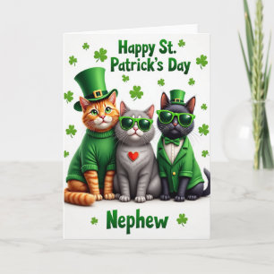 Shamrock-Katzen-Neffe-St.-Patricks-Karte Karte