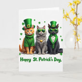 Shamrock Katzen Weihnachtskarte Karte (Gelbe Blume)