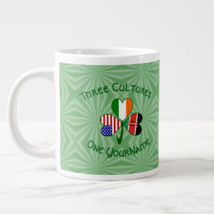 Shamrock Kenia Irland USA Flaggen Personalisierter Jumbo-Tasse