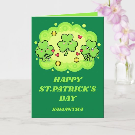 Shamrock Kisses St. Patrick’s Day Card Karte (Orchidee)